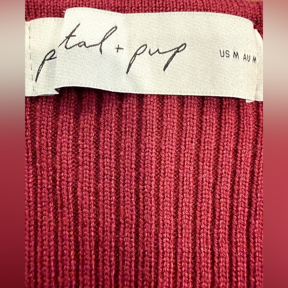 Petal & Pup Wine Ribbed Knit Twist Front Maxi Dress Bodycon - Picture 2 of 11
